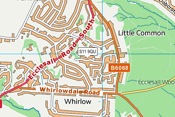 S11 9QU map - OS VectorMap District (Ordnance Survey) S11 9QU map - OS VectorMap District (Ordnance Survey)