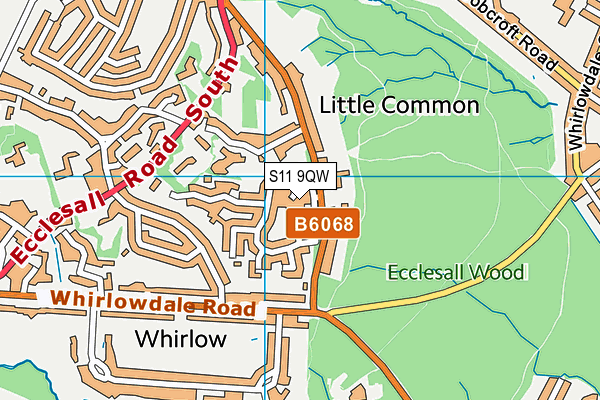 S11 9QW map - OS VectorMap District (Ordnance Survey) S11 9QW map - OS VectorMap District (Ordnance Survey)