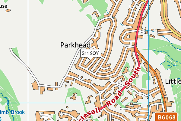 S11 9QY map - OS VectorMap District (Ordnance Survey)