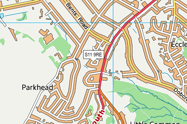 S11 9RE map - OS VectorMap District (Ordnance Survey) S11 9RE map - OS VectorMap District (Ordnance Survey)