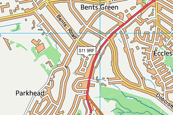 S11 9RF map - OS VectorMap District (Ordnance Survey) S11 9RF map - OS VectorMap District (Ordnance Survey)