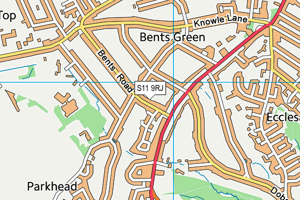 S11 9RJ map - OS VectorMap District (Ordnance Survey) S11 9RJ map - OS VectorMap District (Ordnance Survey)