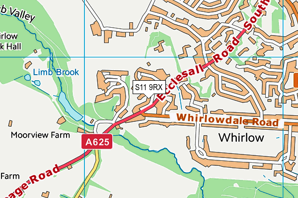 S11 9RX map - OS VectorMap District (Ordnance Survey) S11 9RX map - OS VectorMap District (Ordnance Survey)