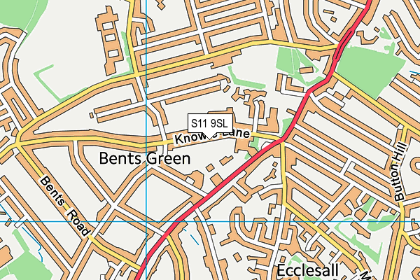 S11 9SL map - OS VectorMap District (Ordnance Survey) S11 9SL map - OS VectorMap District (Ordnance Survey)