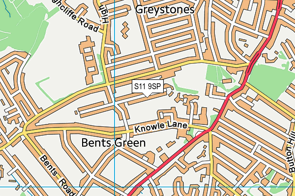 S11 9SP map - OS VectorMap District (Ordnance Survey) S11 9SP map - OS VectorMap District (Ordnance Survey)