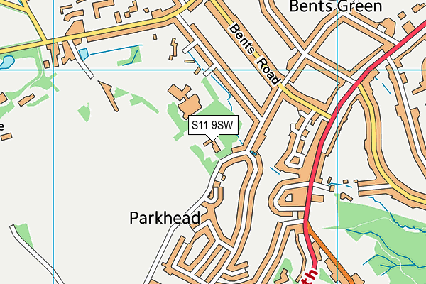 S11 9SW map - OS VectorMap District (Ordnance Survey) S11 9SW map - OS VectorMap District (Ordnance Survey)
