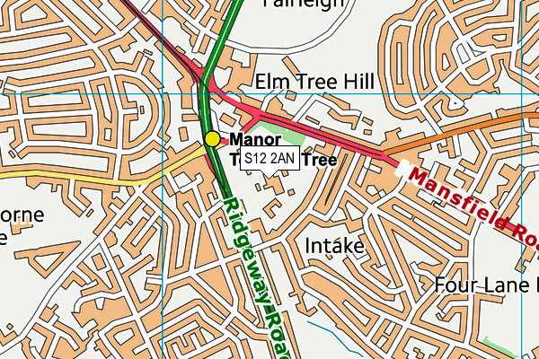 S12 2AN map - OS VectorMap District (Ordnance Survey) S12 2AN map - OS VectorMap District (Ordnance Survey)