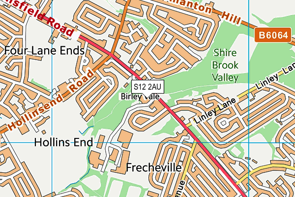 S12 2AU map - OS VectorMap District (Ordnance Survey) S12 2AU map - OS VectorMap District (Ordnance Survey)