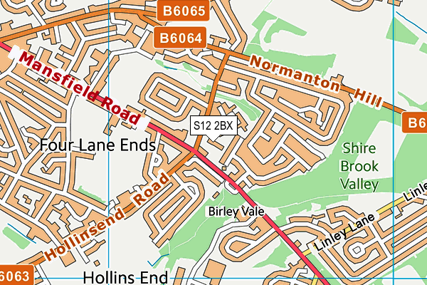 S12 2BX map - OS VectorMap District (Ordnance Survey) S12 2BX map - OS VectorMap District (Ordnance Survey)