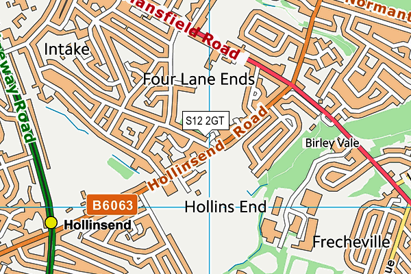S12 2GT map - OS VectorMap District (Ordnance Survey) S12 2GT map - OS VectorMap District (Ordnance Survey)