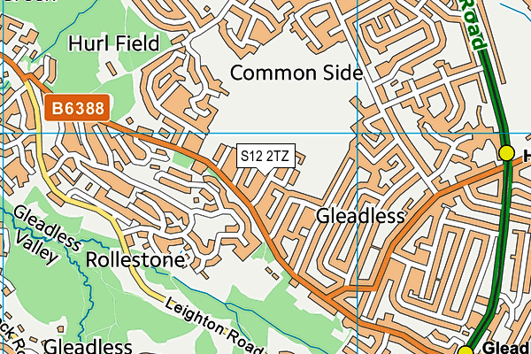 S12 2TZ map - OS VectorMap District (Ordnance Survey) S12 2TZ map - OS VectorMap District (Ordnance Survey)