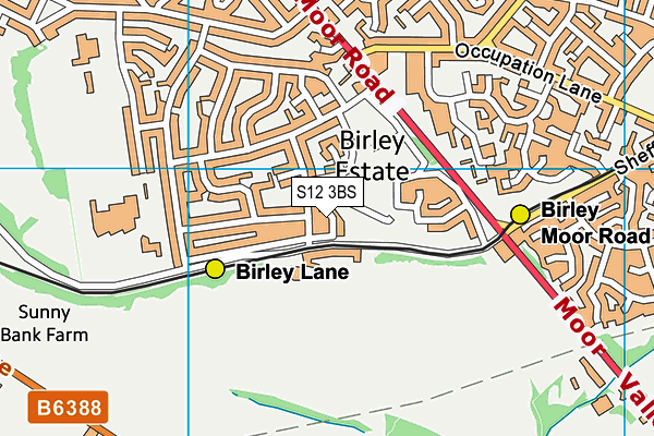 S12 3BS map - OS VectorMap District (Ordnance Survey) S12 3BS map - OS VectorMap District (Ordnance Survey)