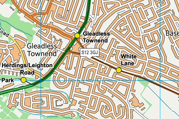 S12 3GJ map - OS VectorMap District (Ordnance Survey)