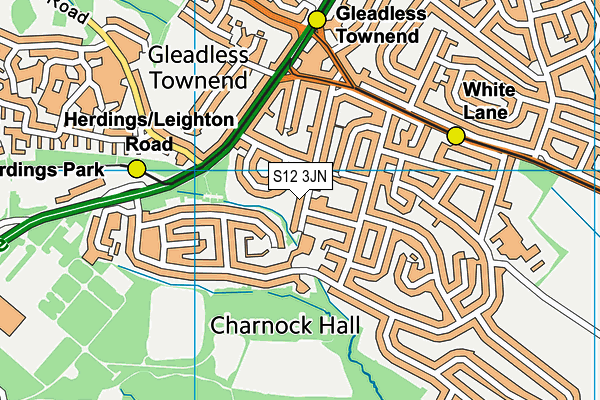S12 3JN map - OS VectorMap District (Ordnance Survey) S12 3JN map - OS VectorMap District (Ordnance Survey)