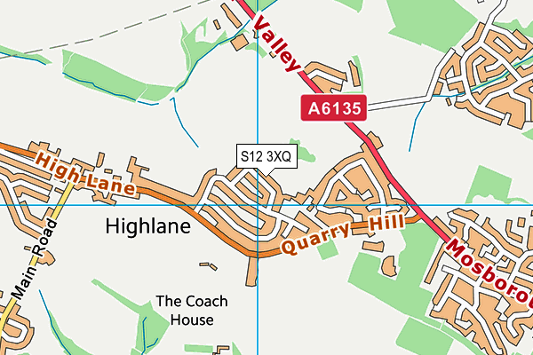 S12 3XQ map - OS VectorMap District (Ordnance Survey)