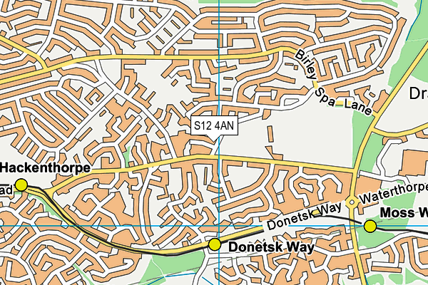 S12 4AN map - OS VectorMap District (Ordnance Survey) S12 4AN map - OS VectorMap District (Ordnance Survey)