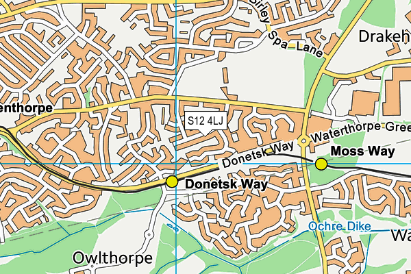 S12 4LJ map - OS VectorMap District (Ordnance Survey) S12 4LJ map - OS VectorMap District (Ordnance Survey)