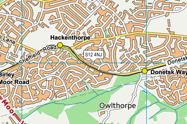 S12 4NJ map - OS VectorMap District (Ordnance Survey) S12 4NJ map - OS VectorMap District (Ordnance Survey)