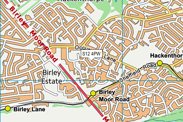 S12 4PW map - OS VectorMap District (Ordnance Survey) S12 4PW map - OS VectorMap District (Ordnance Survey)