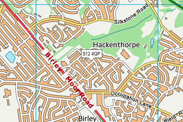 S12 4QP map - OS VectorMap District (Ordnance Survey)