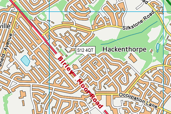 S12 4QT map - OS VectorMap District (Ordnance Survey)