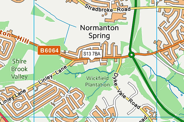 S13 7BA map - OS VectorMap District (Ordnance Survey) S13 7BA map - OS VectorMap District (Ordnance Survey)