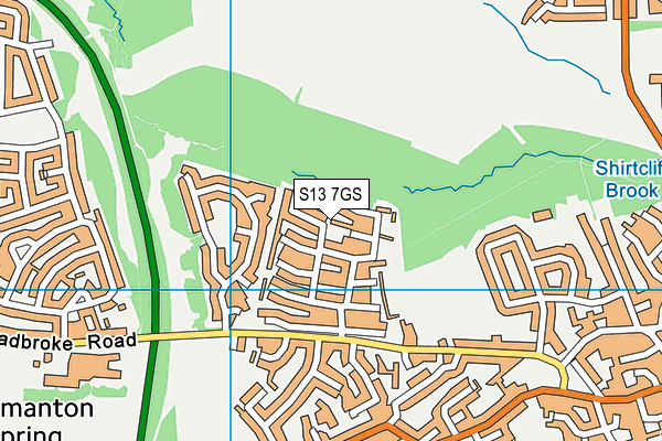 S13 7GS map - OS VectorMap District (Ordnance Survey) S13 7GS map - OS VectorMap District (Ordnance Survey)
