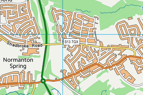 S13 7GX map - OS VectorMap District (Ordnance Survey) S13 7GX map - OS VectorMap District (Ordnance Survey)