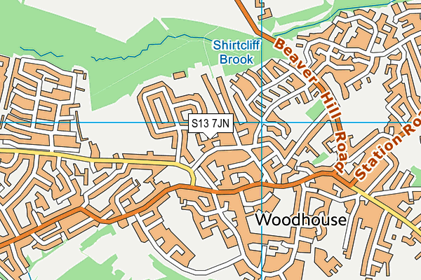 S13 7JN map - OS VectorMap District (Ordnance Survey) S13 7JN map - OS VectorMap District (Ordnance Survey)