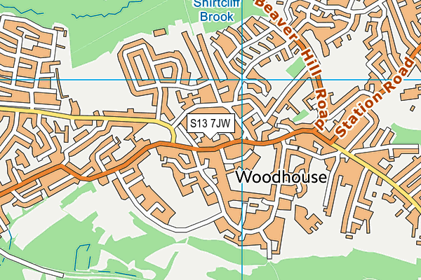 S13 7JW map - OS VectorMap District (Ordnance Survey) S13 7JW map - OS VectorMap District (Ordnance Survey)