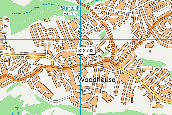 S13 7JX map - OS VectorMap District (Ordnance Survey) S13 7JX map - OS VectorMap District (Ordnance Survey)