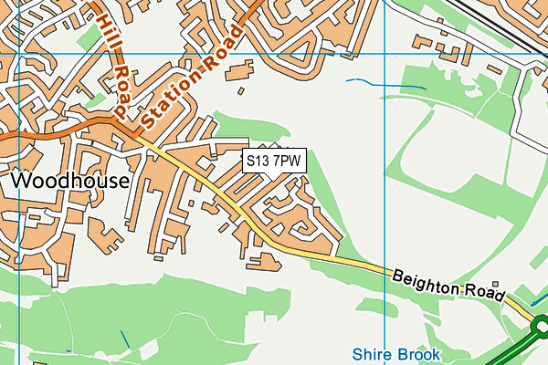 S13 7PW map - OS VectorMap District (Ordnance Survey) S13 7PW map - OS VectorMap District (Ordnance Survey)