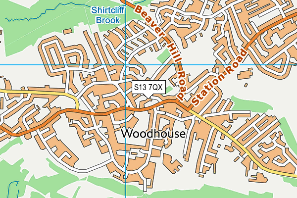 S13 7QX map - OS VectorMap District (Ordnance Survey) S13 7QX map - OS VectorMap District (Ordnance Survey)