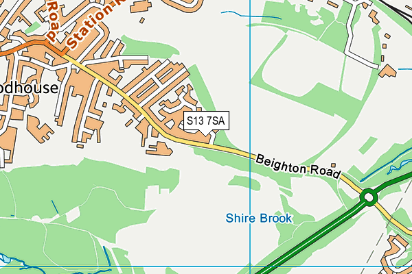 S13 7SA map - OS VectorMap District (Ordnance Survey) S13 7SA map - OS VectorMap District (Ordnance Survey)