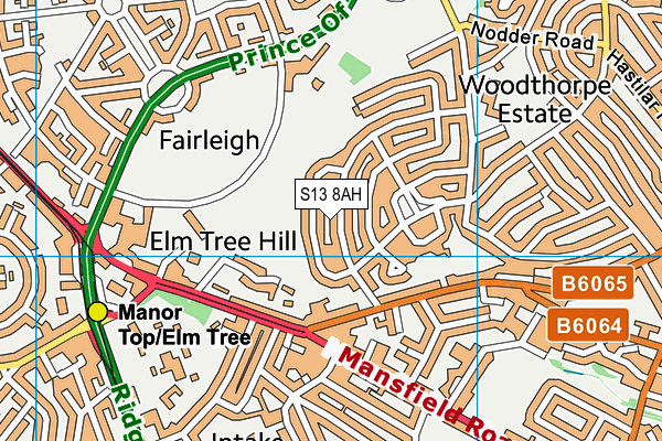 S13 8AH map - OS VectorMap District (Ordnance Survey) S13 8AH map - OS VectorMap District (Ordnance Survey)
