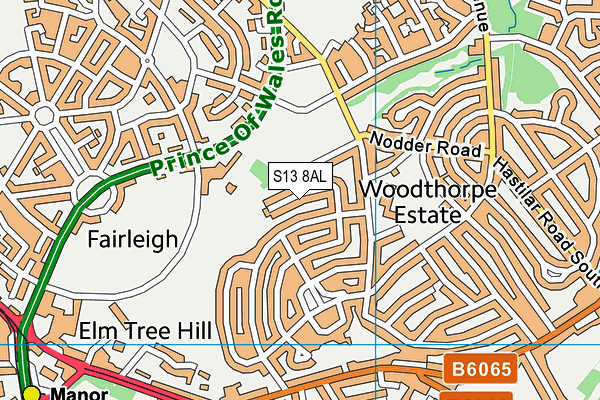 S13 8AL map - OS VectorMap District (Ordnance Survey) S13 8AL map - OS VectorMap District (Ordnance Survey)