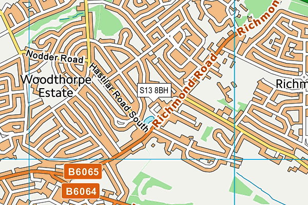 S13 8BH map - OS VectorMap District (Ordnance Survey) S13 8BH map - OS VectorMap District (Ordnance Survey)