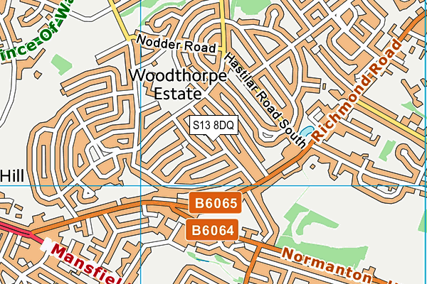 S13 8DQ map - OS VectorMap District (Ordnance Survey) S13 8DQ map - OS VectorMap District (Ordnance Survey)