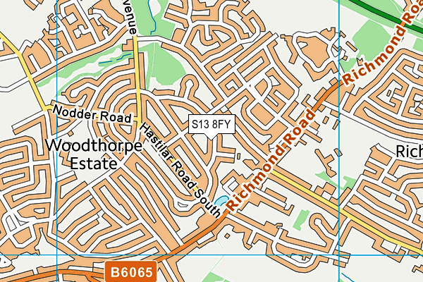 S13 8FY map - OS VectorMap District (Ordnance Survey) S13 8FY map - OS VectorMap District (Ordnance Survey)