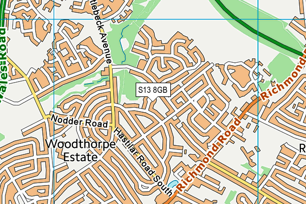S13 8GB map - OS VectorMap District (Ordnance Survey)