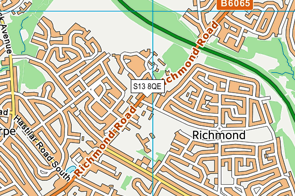 S13 8QE map - OS VectorMap District (Ordnance Survey) S13 8QE map - OS VectorMap District (Ordnance Survey)