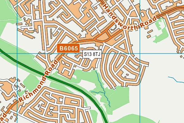 S13 8TJ map - OS VectorMap District (Ordnance Survey) S13 8TJ map - OS VectorMap District (Ordnance Survey)