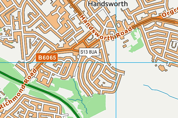 S13 8UA map - OS VectorMap District (Ordnance Survey)