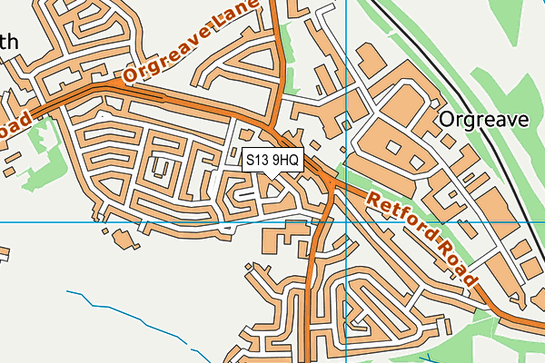 S13 9HQ map - OS VectorMap District (Ordnance Survey) S13 9HQ map - OS VectorMap District (Ordnance Survey)