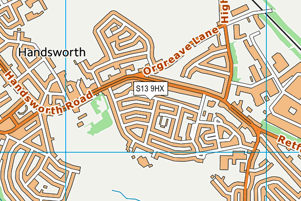 S13 9HX map - OS VectorMap District (Ordnance Survey) S13 9HX map - OS VectorMap District (Ordnance Survey)