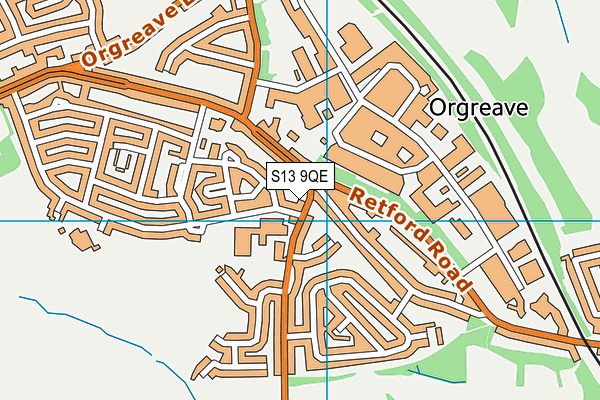 S13 9QE map - OS VectorMap District (Ordnance Survey) S13 9QE map - OS VectorMap District (Ordnance Survey)