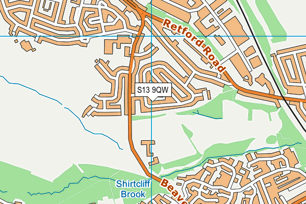 S13 9QW map - OS VectorMap District (Ordnance Survey) S13 9QW map - OS VectorMap District (Ordnance Survey)