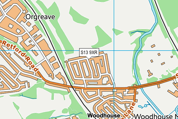 S13 9XR map - OS VectorMap District (Ordnance Survey) S13 9XR map - OS VectorMap District (Ordnance Survey)