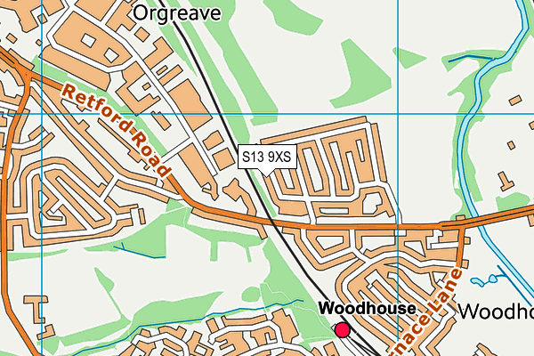 S13 9XS map - OS VectorMap District (Ordnance Survey) S13 9XS map - OS VectorMap District (Ordnance Survey)