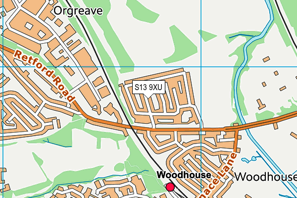 S13 9XU map - OS VectorMap District (Ordnance Survey) S13 9XU map - OS VectorMap District (Ordnance Survey)